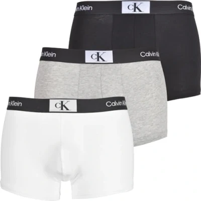 Image of Calvin Klein Men&#039;s Trunk (Pack of 3), Multicolour (Black, White, Grey Heather), XS