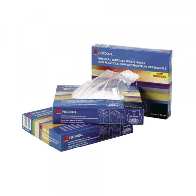 Image of Rexel Plastic Waste Bags for Large Departmental Shredders, 115 L Capacity, Pack of 100, 40070