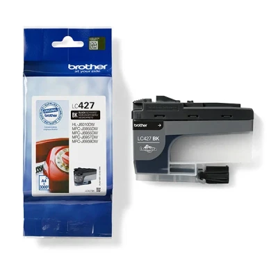 Image of BROTHER LC 427BK Inkjet Cartridge, Black, Single Pack, Standard Yield, Includes 1 x Genuine Supplies
