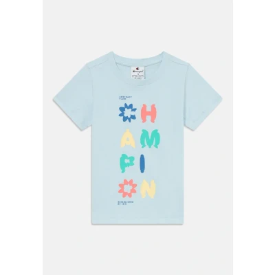 Image of Champion Graphic CREW NECK Print Tshirt for kids, Size: 3 4y, Light blue