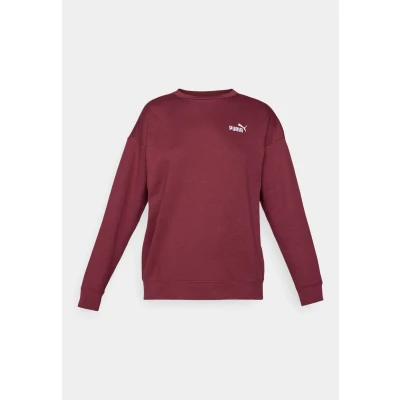 Image of Puma Small LOGO Relaxed CREW Sweatshirt, Women&#039;s, Size: XS, Ruby shimmer