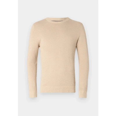 Image of Jack &amp; Jones Jjeatlas CREW NECK NOOS Jumper, Men&#039;s, Size: XS, Oatmeal