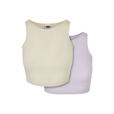 Image of Urban Classics Cropped 2PACK Top, Women&#039;s, Size: 3XL, Softseagrasslilac