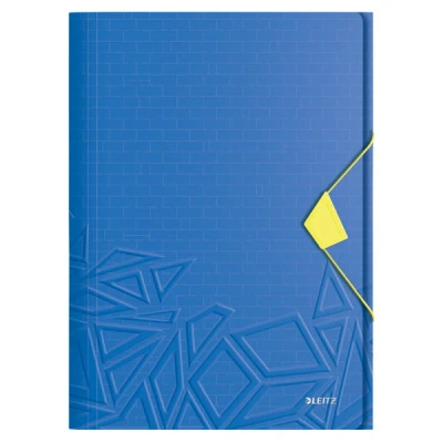 Image of Leitz 3 Flap Folder, Holds up to 150 A4 Sheets, Elastic Closure, Flexible Plastic, Blue, Urban Chic Range, 46490032