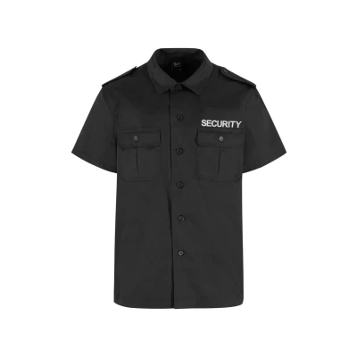 Image of Brandit Men&#039;s Security Us Shirt Short Sleeve Dress, Black Sleeve, XL