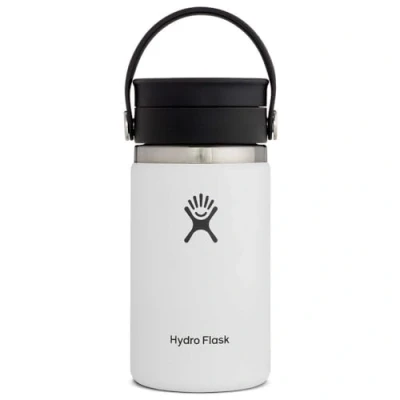 Image of HYDRO Flask Travel Coffee 354 ml (12 oz) Vacuum Insulated Stainless Steel Mug with Leak Proof Flex Sip Lid BPA Free Wide Mouth White