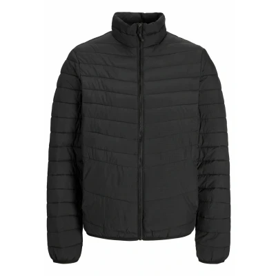 Image of JACK &amp; JONES Men&#039;s Jjestate Packable Puffer Collar Pls Quilted Jacket, black, 3XL
