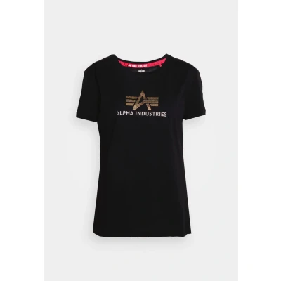 Image of Alpha Industries Print Tshirt, Women&#039;s, Size: XS, Black