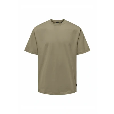 Image of Only &amp; Sons Onsfred RLX SS TEE NOOS Basic Tshirt, Men&#039;s, Size: Small, Desert taupe