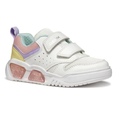 Image of Geox Illuminus GIRL Trainers for kids, Size: 8.5K, White/multicolor Textile/synthetics