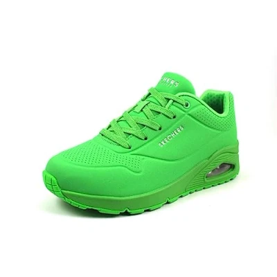 Image of Skechers UNO Trainers, Women&#039;s, Size: 5, Green durabuck / mesh Leather/synthetics