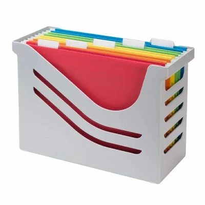 Image of Jalema Re Solution 2658026997 Office Box with 5 Suspension Folders A4 Assorted Colours Grey