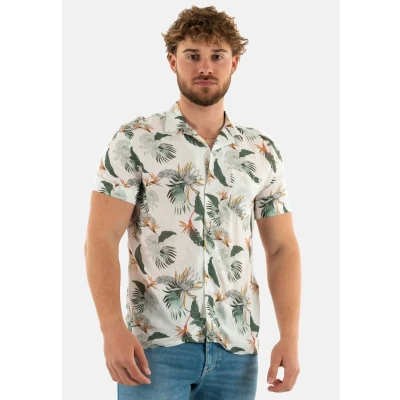 Image of Schott NYC Men&#039;s Shrivera Shirt, Off White Paradise, M