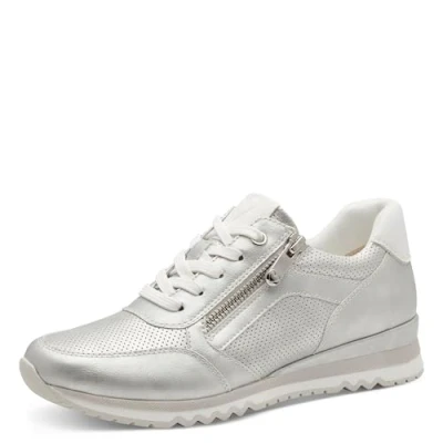Image of Marco Tozzi Trainers, Women&#039;s, Size: 8, Silver coloured High quality imitation leather