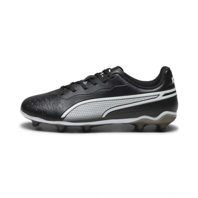 Image of Puma KING Match FG/AG JR Unisex Moulded stud football boots for kids, Size: 1.5, Black/white Textile/synthetics