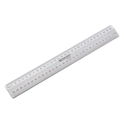 Image of Acme United E 10112 00 Cutting Ruler Metal 30 cm Silver