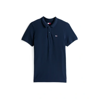 Image of Tommy Jeans SLIM Placket Polo shirt, Men&#039;s, Size: 48, Dark night navy