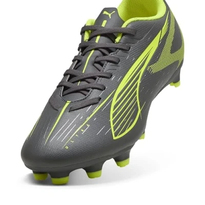 Image of Puma Ultra 5 PLAY Moulded stud football boots, Women&#039;s, Size: 40, Matte aged silver/yellow alert shoes