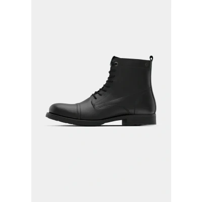 Image of Jack &amp; Jones Jfwshaun BOOT Laceup ankle boots, Men&#039;s, Size: 6, Anthracite Leather
