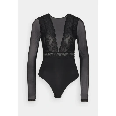 Image of Pieces Pcsicca Bodystocking Long sleeved top, Women&#039;s, Size: Small, Black