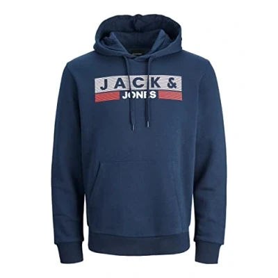 Image of Jack &amp; Jones Jjecorp LOGO PS Hoodie Navy blazer, Men&#039;s, Size: 4XL, blazer