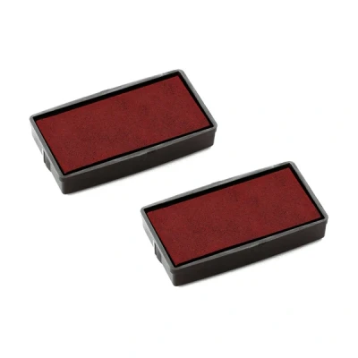 Image of COLOP E/20 Red Replacement Pads Pack of 2 107163 Ink To Fit Printer 20, Green Line Office Word Stamps