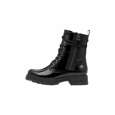 Image of Marco Tozzi by Guido Maria Kretschmer Laceup ankle boots, Women&#039;s, Size: 8, Black patent shoes