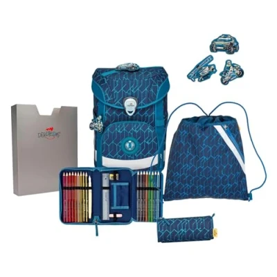 Image of DerDieDas ErgoFlex Easy Schulranzenset 5 teilig Blue Speed, One Size, Sporty, Taille Unique, Sporty