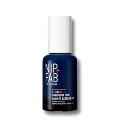 Image of Nip+Fab Glycolic Fix Overnight Skin Reviver Extreme 8%, 45 ml, Face Exfoliant with Lactic Acid and Special Formula to Soften, Hydrate Regenerate