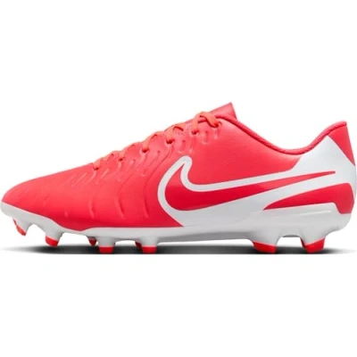 Image of Nike Performance Tiempo Legend 10 CLUB FG/MG Moulded stud football boots, Size: 7, Hot lava/white High quality imitation leather