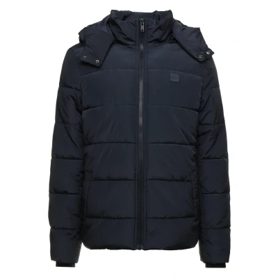 Image of Urban Classics Hooded Puffer Jacket Winter jacket, Men&#039;s, Size: Medium, Navy