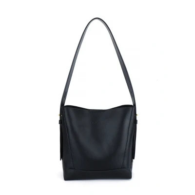Image of Carlheim Women&#039;s Totebag Statement Genuine Leather Totebag, black, Einheitsgröße, Minimal