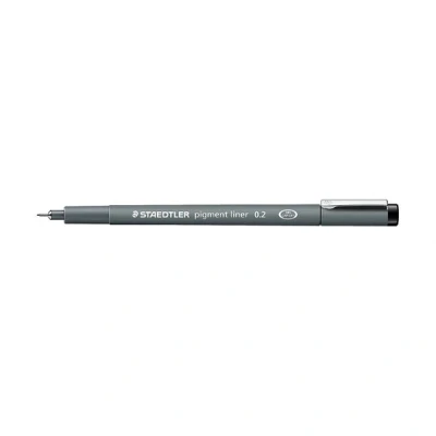 Image of STAEDTLER 308 02 9 Pigment Liner Fineliner Pen for Writing &amp; Technical Drawing Black, 0.2mm (Box of 10)