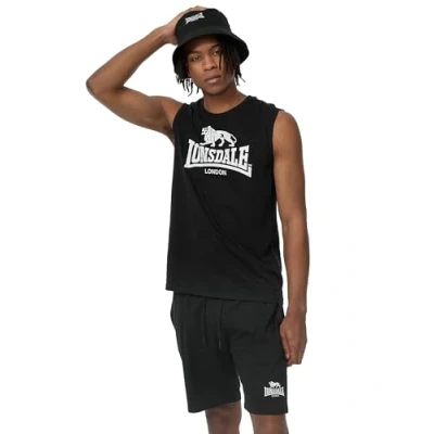 Image of Lonsdale Normale Passform Shorts, Men&#039;s, Size: Large, Black white