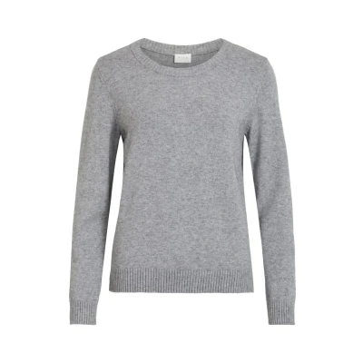 Image of VILA Viril Oneck NOOS Jumper, Women&#039;s, Size: XXL, Medium grey melange