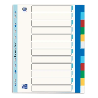 Image of Elba 785331 A4 12 Positions Polypropylene Divider Assorted Colours