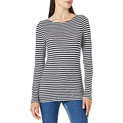 Image of Marc O&#039;Polo Long Sleeve BOAT NECK Striped sleeved top, Women&#039;s, Size: XXS, Multi/night sky