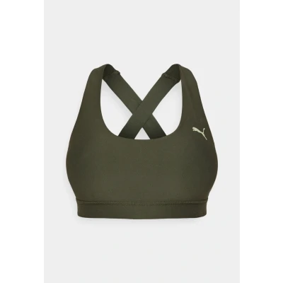 Image of Puma BRA MID Medium support sports bra, Women&#039;s, Size: Small, Dark olive