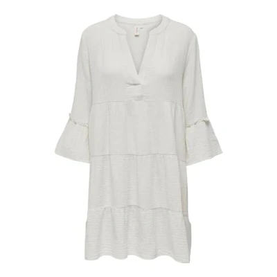 Image of ONLY Women&#039;s Onlthyra Peplon Dress Noos Wvn, Cloud Dancer, XL