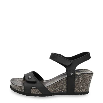 Image of Panama Jack Julia Basics Platform sandals, Women&#039;s, Size: 9, Black Leather