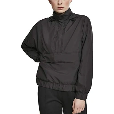 Image of Urban Classics Curvy Ladies Panel PULL OVER Jacket Outdoor jacket, Women&#039;s, Size: XS, Black