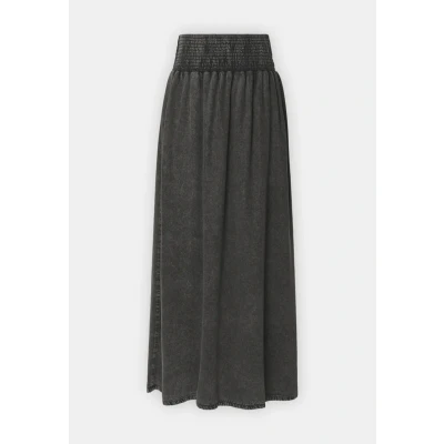 Image of ONLY Onlbaha LONG Smock Skirt Pleated skirt, Women&#039;s, Size: Medium, Washed black