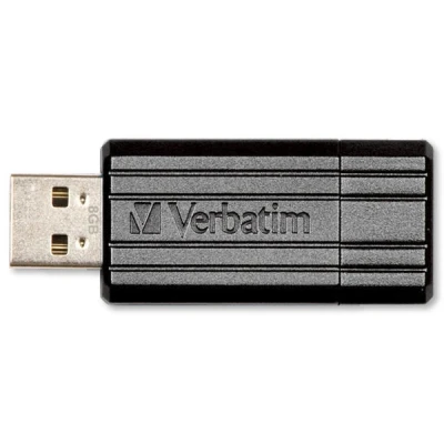 Image of Verbatim 49062 8 GB PinStripe USB Flash Drive Black