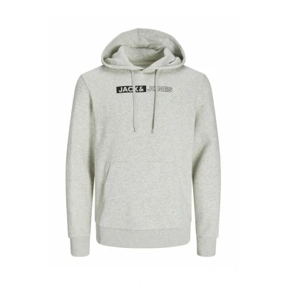 Image of Bestseller A/S Men&#039;s Jjecorp Logo Sweat Hood Play Noos Sweatshirt, White Melange/Print: 5, S