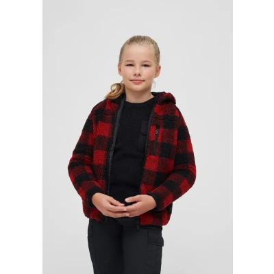 Image of Brandit Kinder KIDS Teddy Fleece jacket for kids, Size: 11 12y, Red/black/white