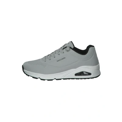 Image of Skechers Men&#039;s Uno Stand on Air Trainers, Light Gray Durabuck Black Trim, 7.5 UK