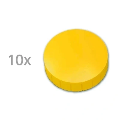 Image of 10 x Yellow Strong Plastic 2.5 kg Pull Round Magnet 38mm 15.5mm