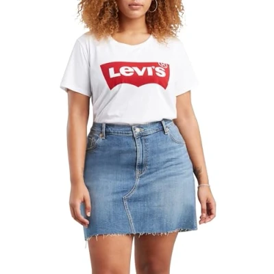 Image of Levi&#039;s Women&#039;s Plus Size Perfect Tee T Shirt, Batwing White, 3XL