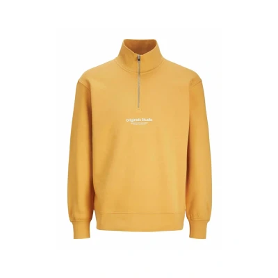Image of Jack &amp; Jones Jorvesterbro Quarter ZIP HN NOOS Sweatshirt, Men&#039;s, Size: XS, Honey yellow