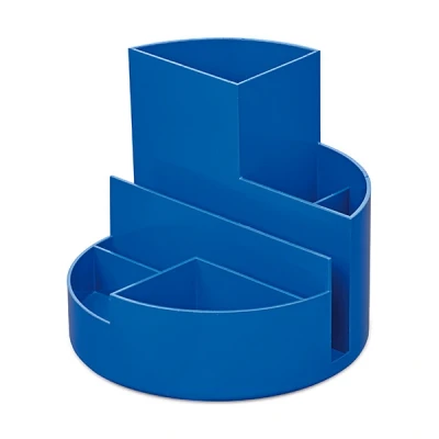Image of Maul Desk Organiser MAULrundbox Eco Made of 85% Recycled Plastic for Storing Pens, Scissors and Note Card Practical Shelf Office Blue